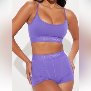 Fashion Nova Women's Lavender Boxer set (BRAND NEW)